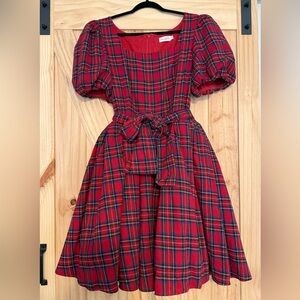 Ivy City Co Red Plaid Holiday Dress